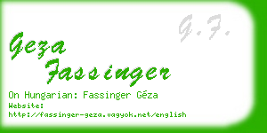 geza fassinger business card